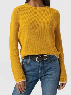Fashion Saint and Sofia Remy Crop Sweater - Yellow