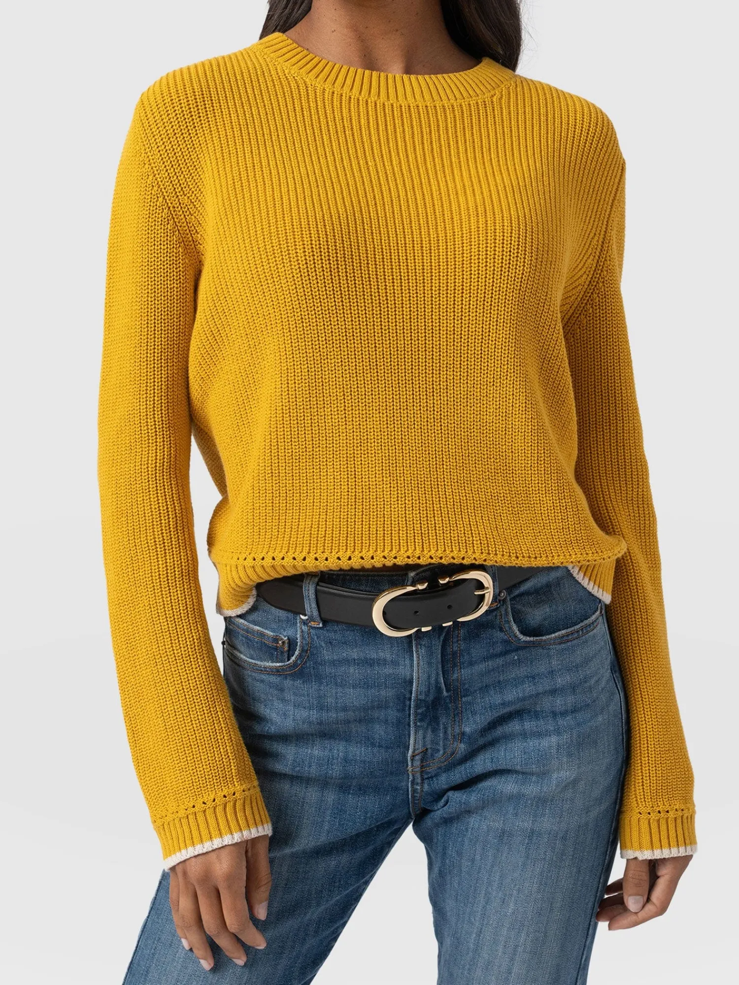 Fashion Saint and Sofia Remy Crop Sweater - Yellow