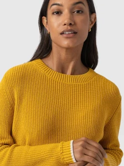 Fashion Saint and Sofia Remy Crop Sweater - Yellow