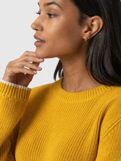 Fashion Saint and Sofia Remy Crop Sweater - Yellow
