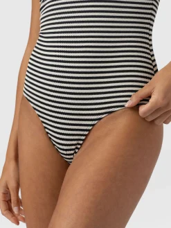 Hot Saint and Sofia Riley Cross Front Swimsuit - Stripe