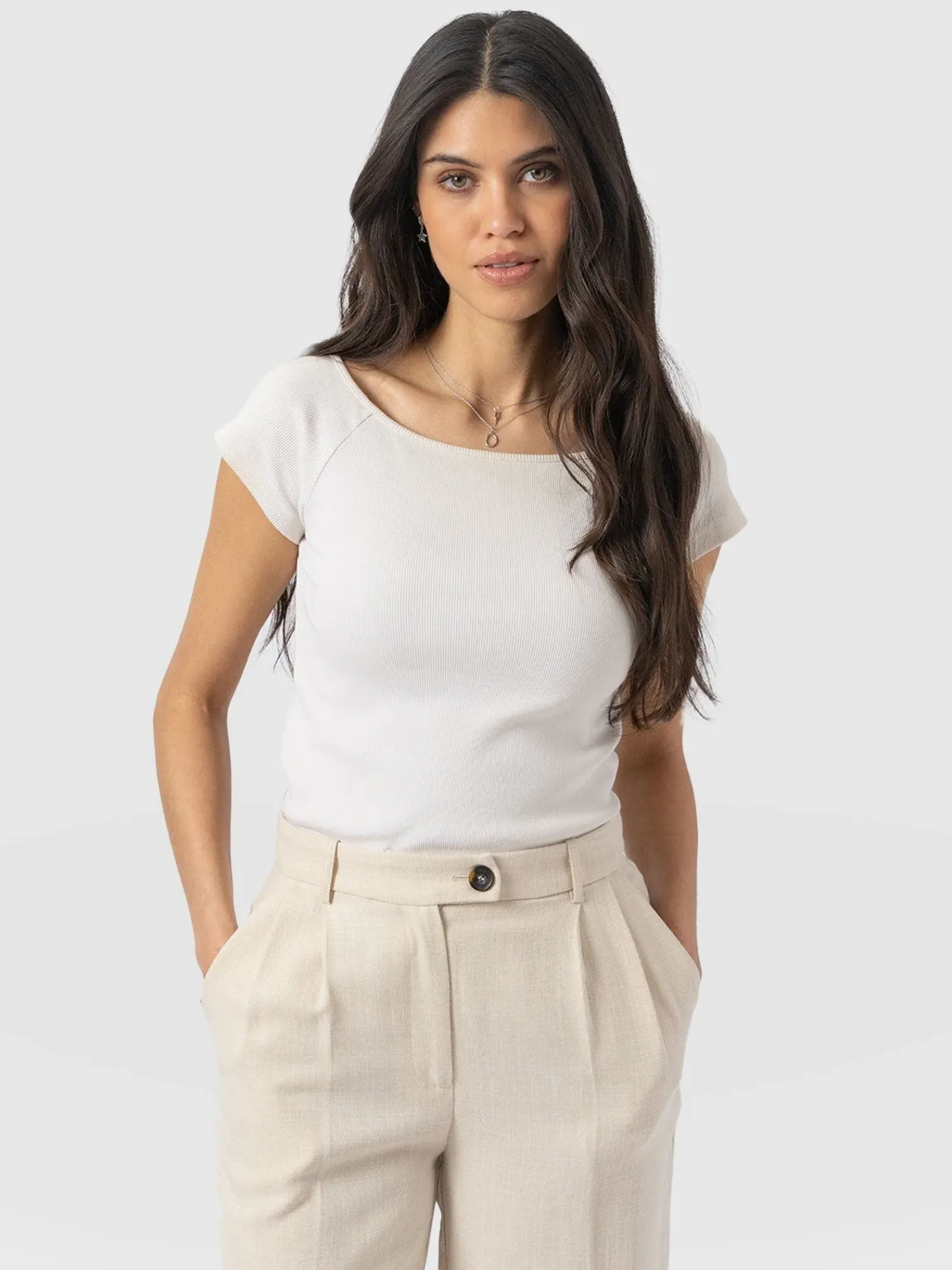 Clearance Saint and Sofia Riviera Tee - Cream