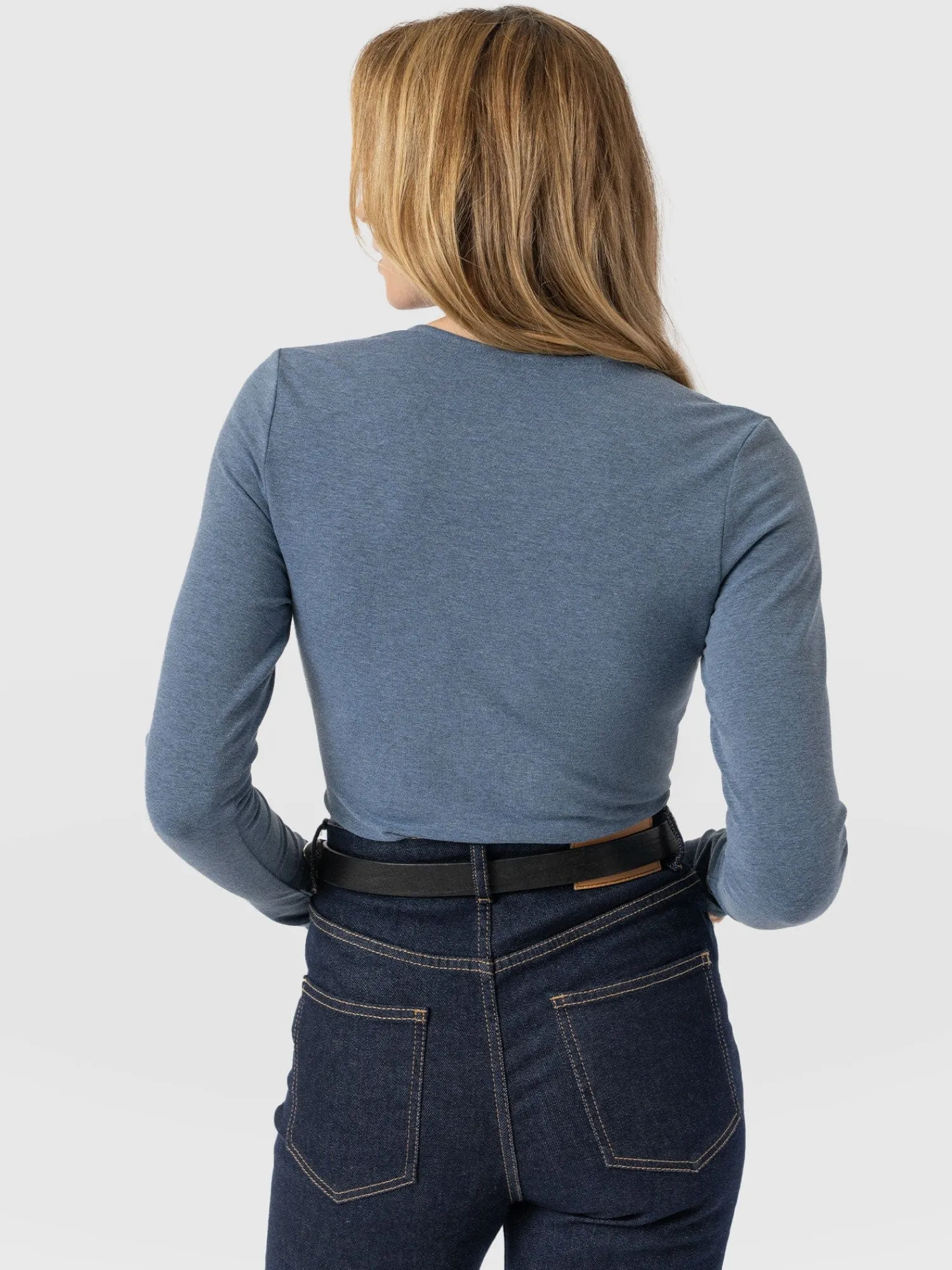 Outlet Saint and Sofia Rosa Wrap Tee Long Sleeve - Blue