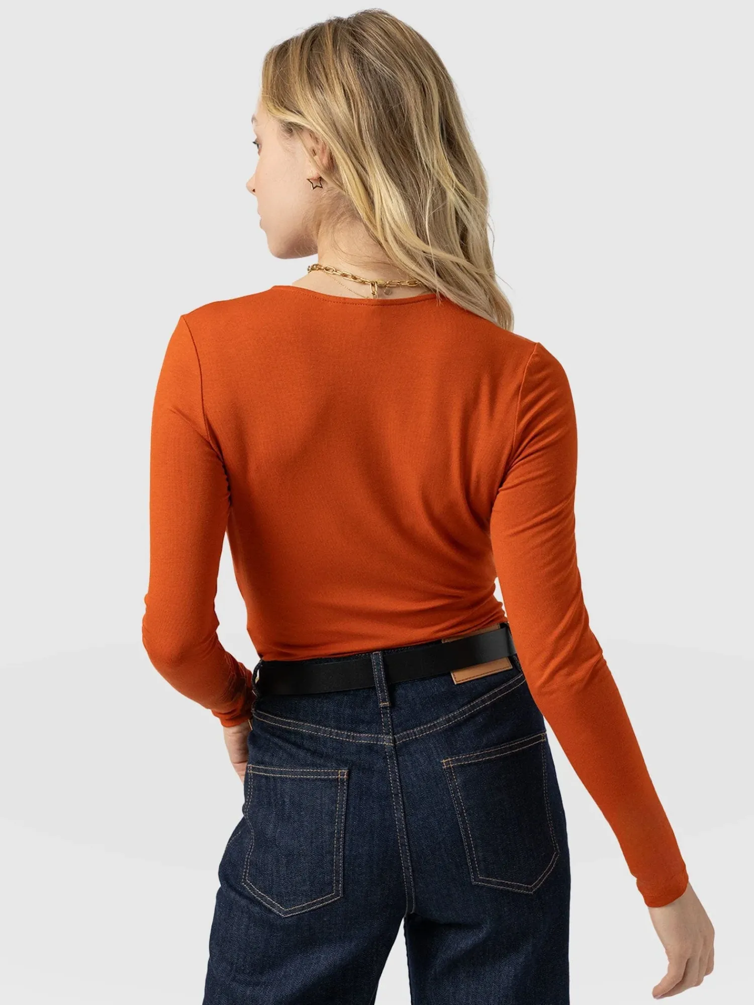 Outlet Saint and Sofia Rosa Wrap Tee Long Sleeve - Amber