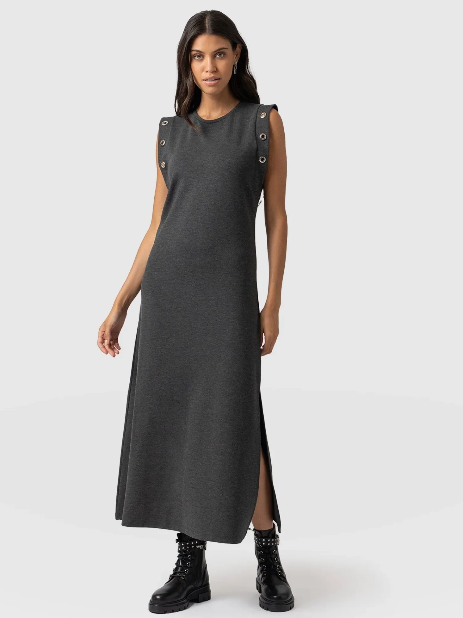 Sale Saint and Sofia Rowan Dress - Charcoal Eyelet
