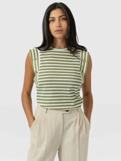 Outlet Saint and Sofia Rowan Tee - Green Stripe
