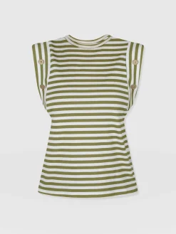 Outlet Saint and Sofia Rowan Tee - Green Stripe