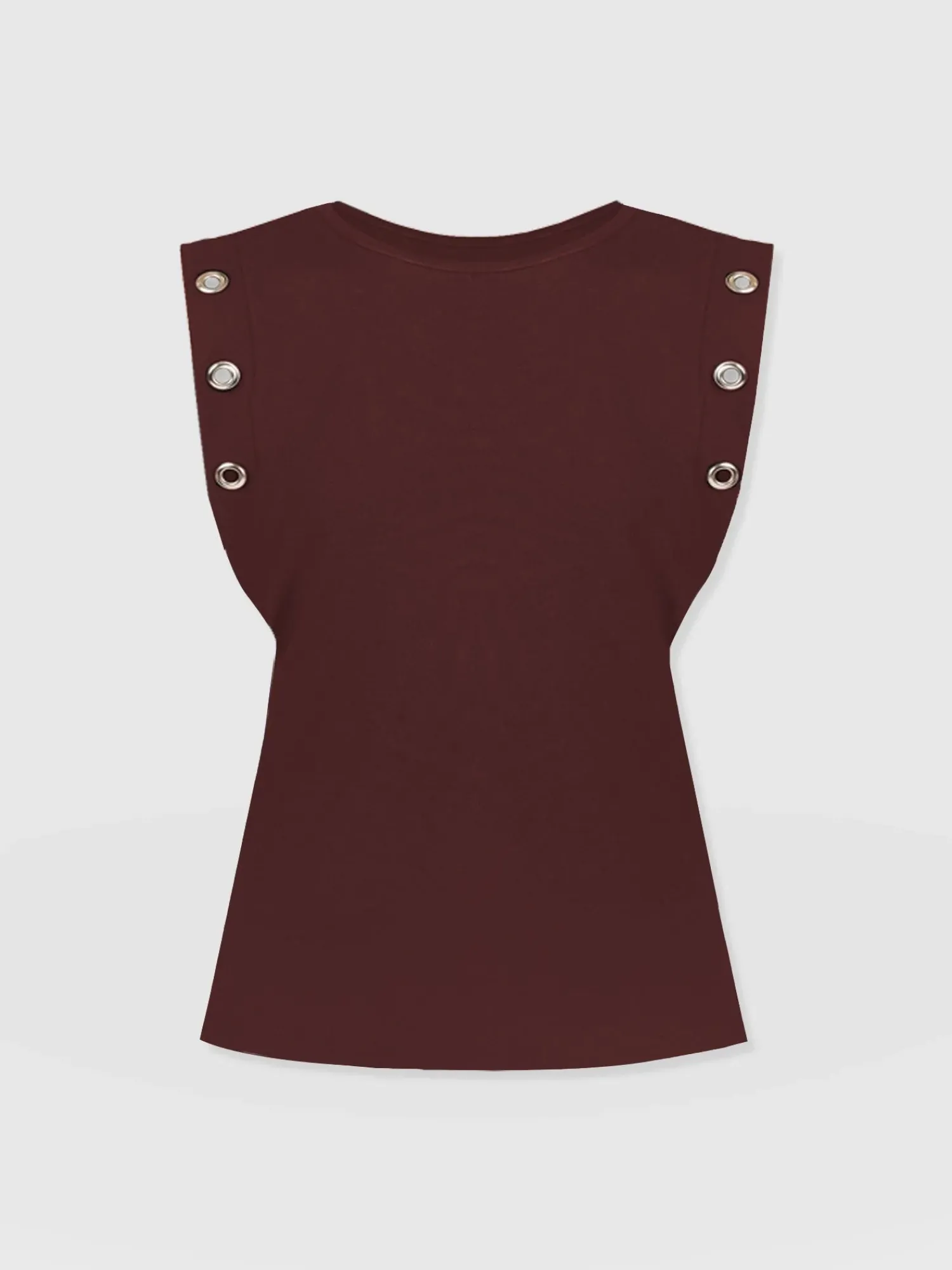 Hot Saint and Sofia Rowan Tee - Maroon Eyelet