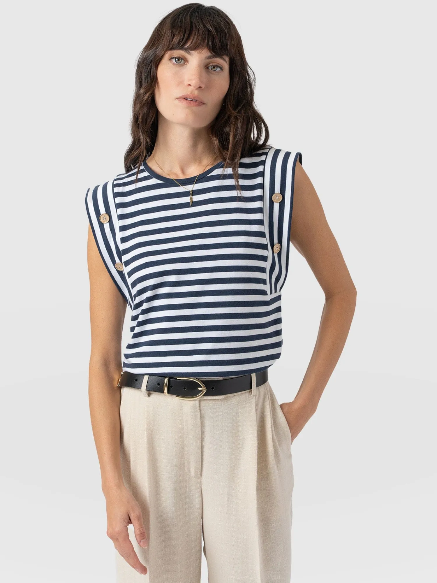 Discount Saint and Sofia Rowan Tee - Navy Stripe