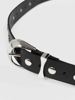 Fashion Saint and Sofia Roxie Studded Belt - Black