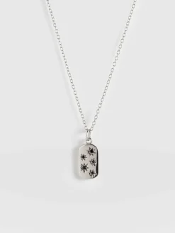 Best Saint and Sofia Scatter Star Charm Necklace - Silver/Black