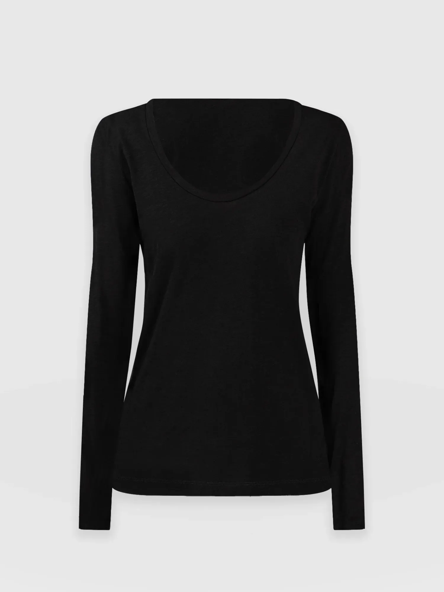 Best Saint and Sofia Scoop Neck Long Sleeve Tee - Black