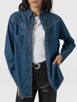 Clearance Saint and Sofia Sidney Denim Shirt - Mid Blue