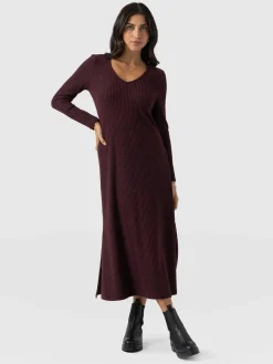 Clearance Saint and Sofia Sienna Dress - Burgundy