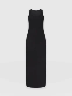 Outlet Saint and Sofia Sleeveless Rib Dress - Black