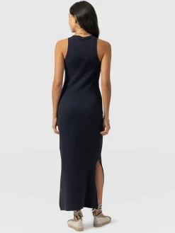 Outlet Saint and Sofia Sleeveless Rib Dress - Navy