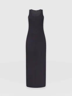 Outlet Saint and Sofia Sleeveless Rib Dress - Navy