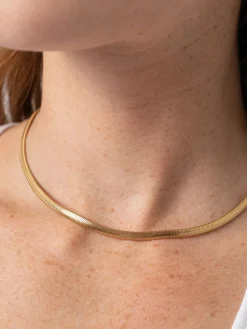 Fashion Saint and Sofia Snake Chain Necklace- Gold