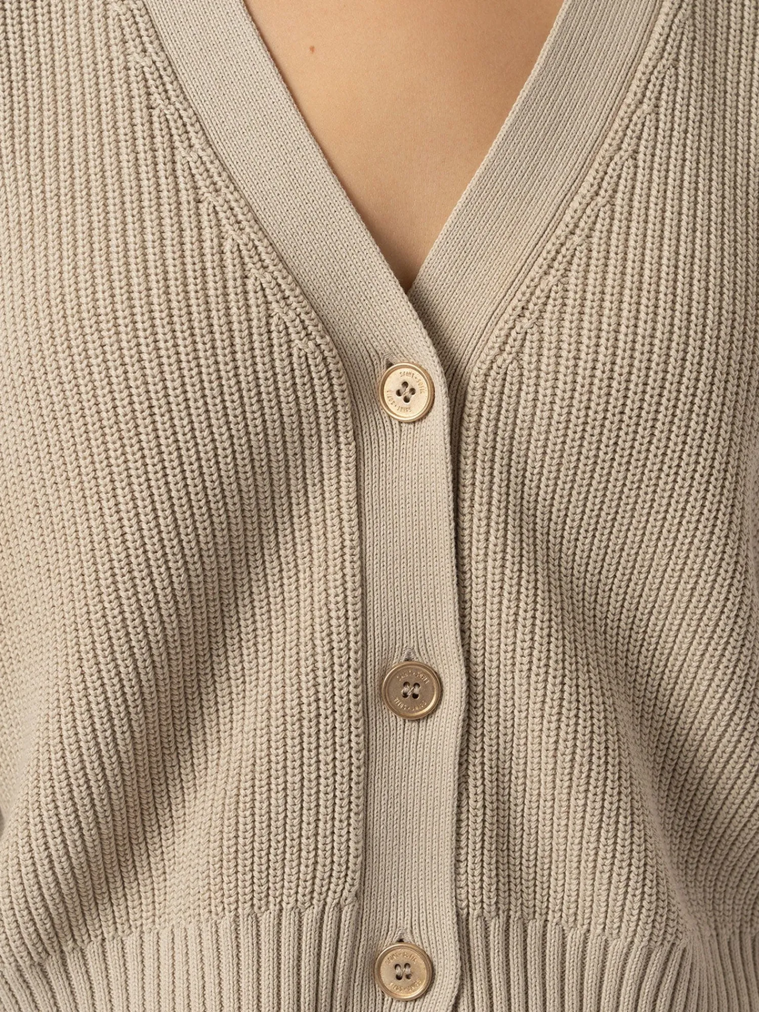 Fashion Saint and Sofia Soho Crop Cardigan - Beige