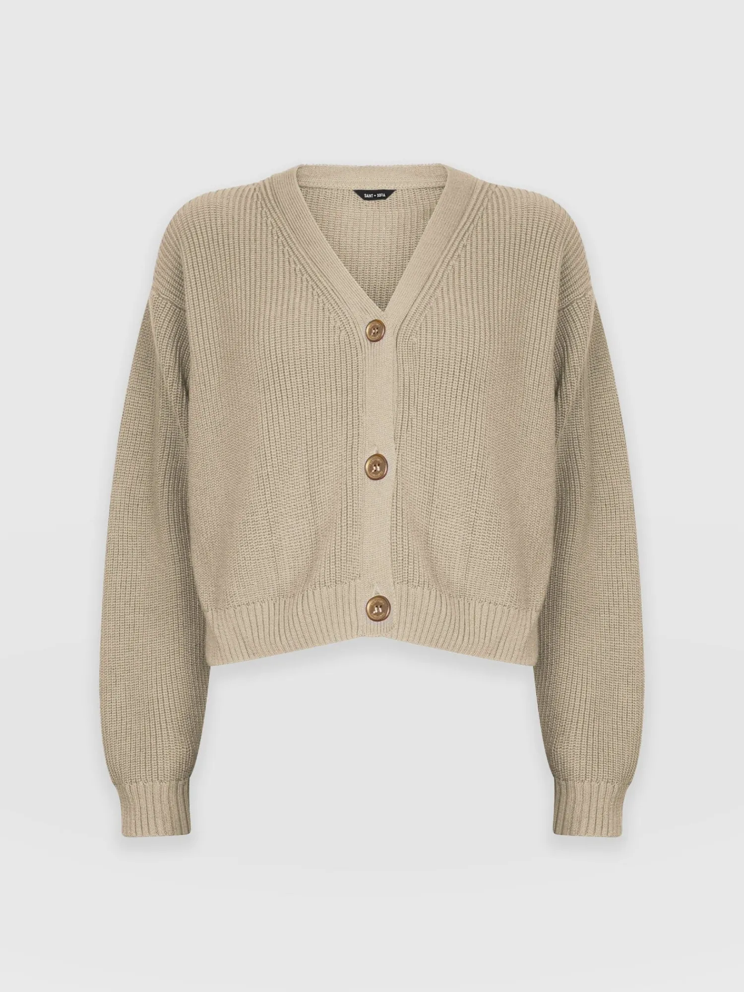 Fashion Saint and Sofia Soho Crop Cardigan - Beige