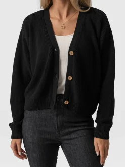 Sale Saint and Sofia Soho Crop Cardigan - Black