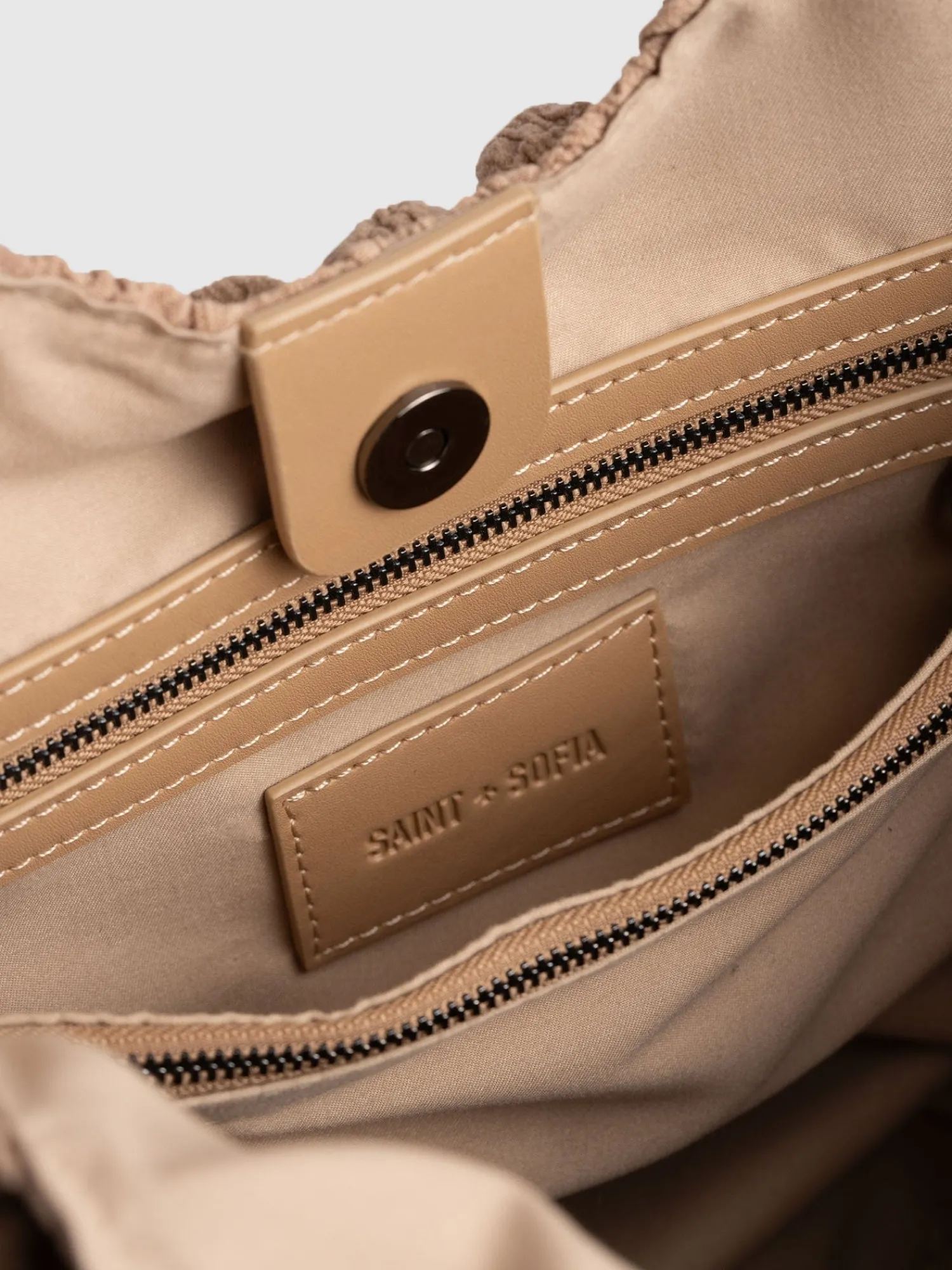 Fashion Saint and Sofia Soho Shoulder Tote Bag - Beige