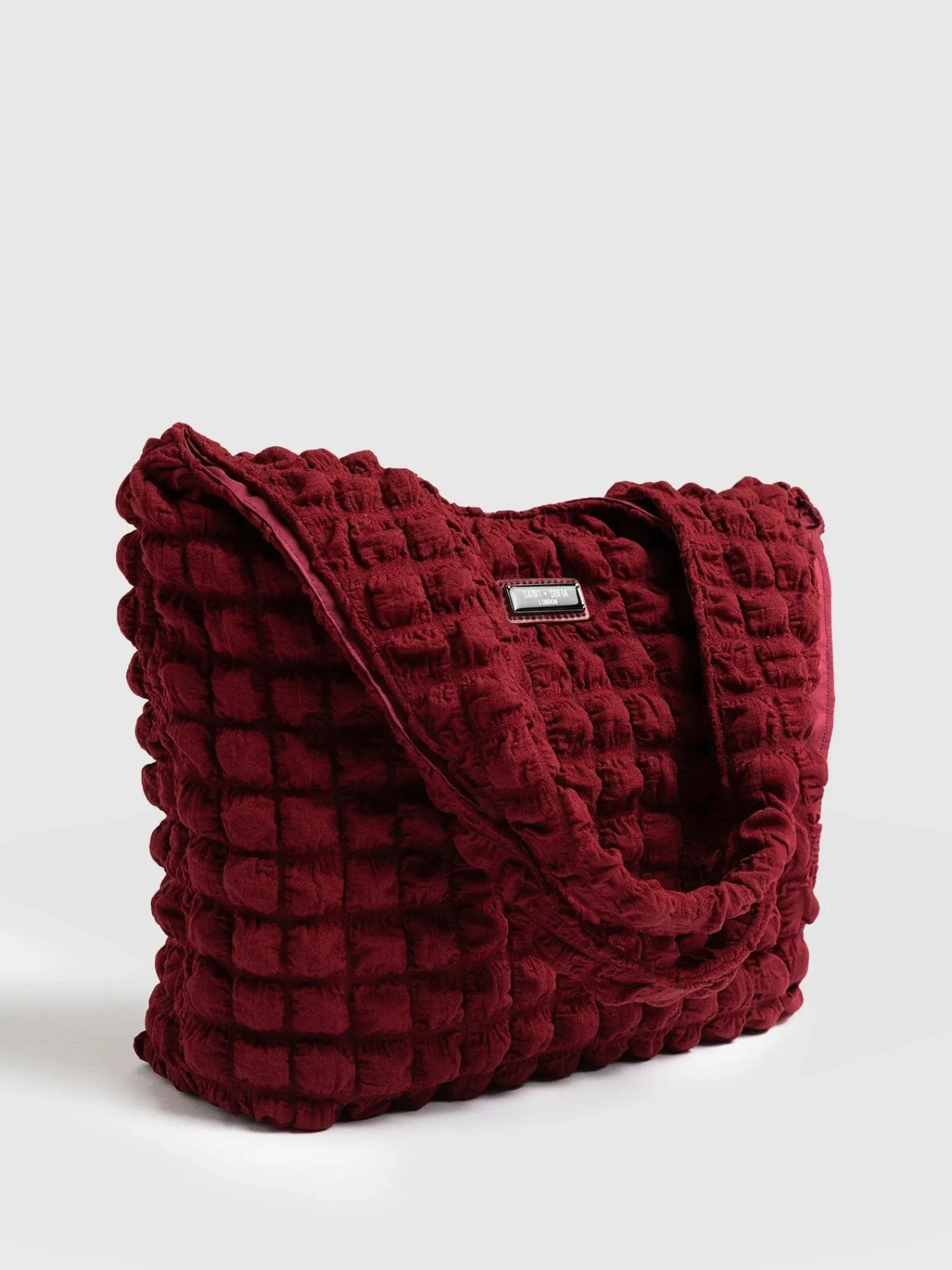 Clearance Saint and Sofia Soho Shoulder Tote Bag - Burgundy