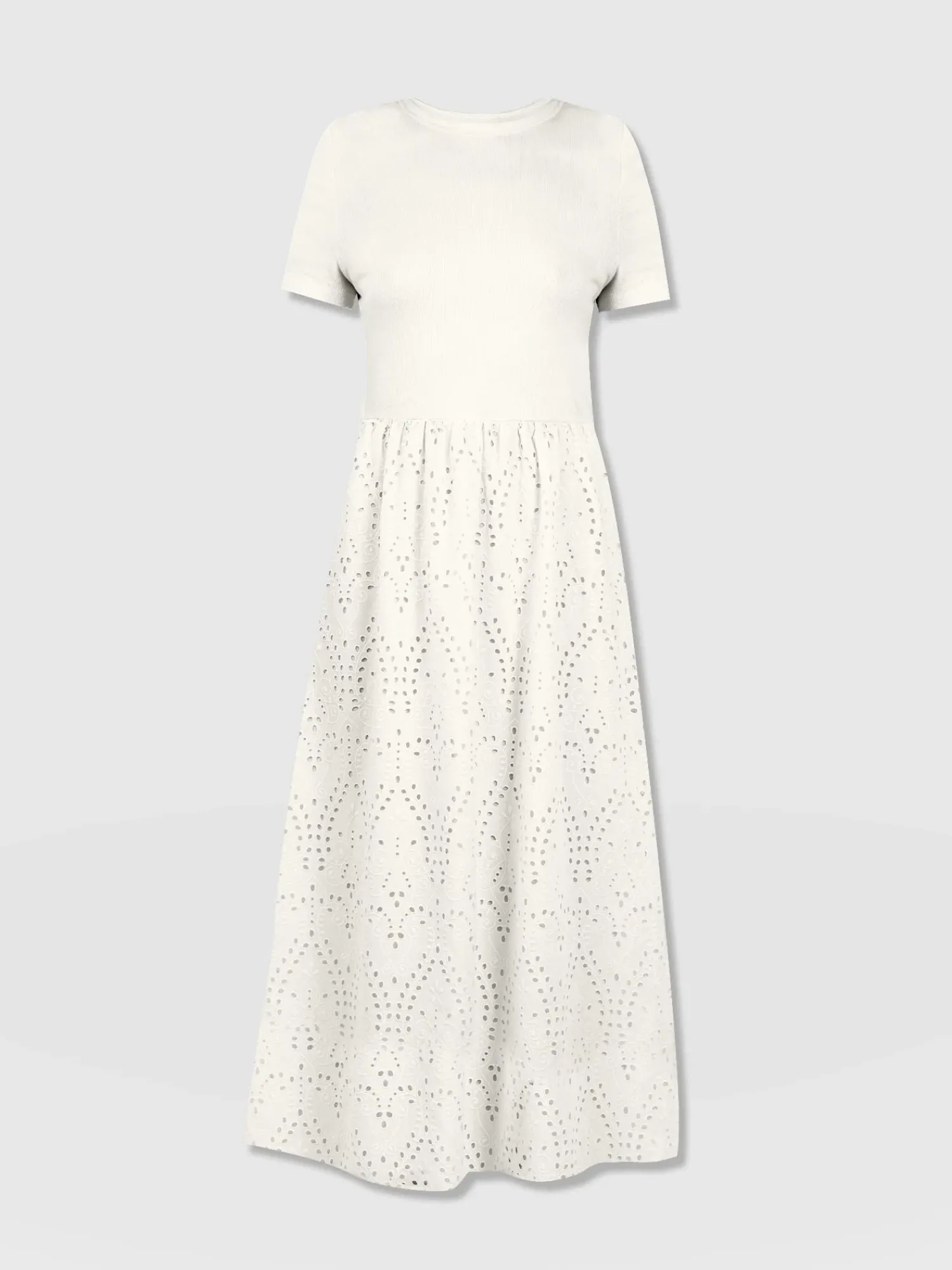 Online Saint and Sofia Sophia Contrast Dress - White Broderie