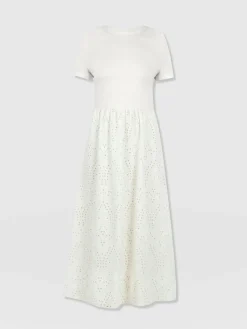 Online Saint and Sofia Sophia Contrast Dress - White Broderie