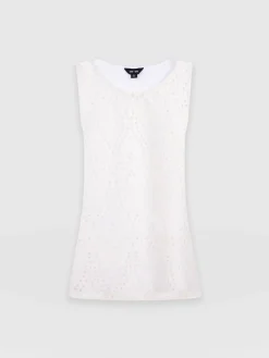 Fashion Saint and Sofia Sophia Contrast Tank - White Broderie