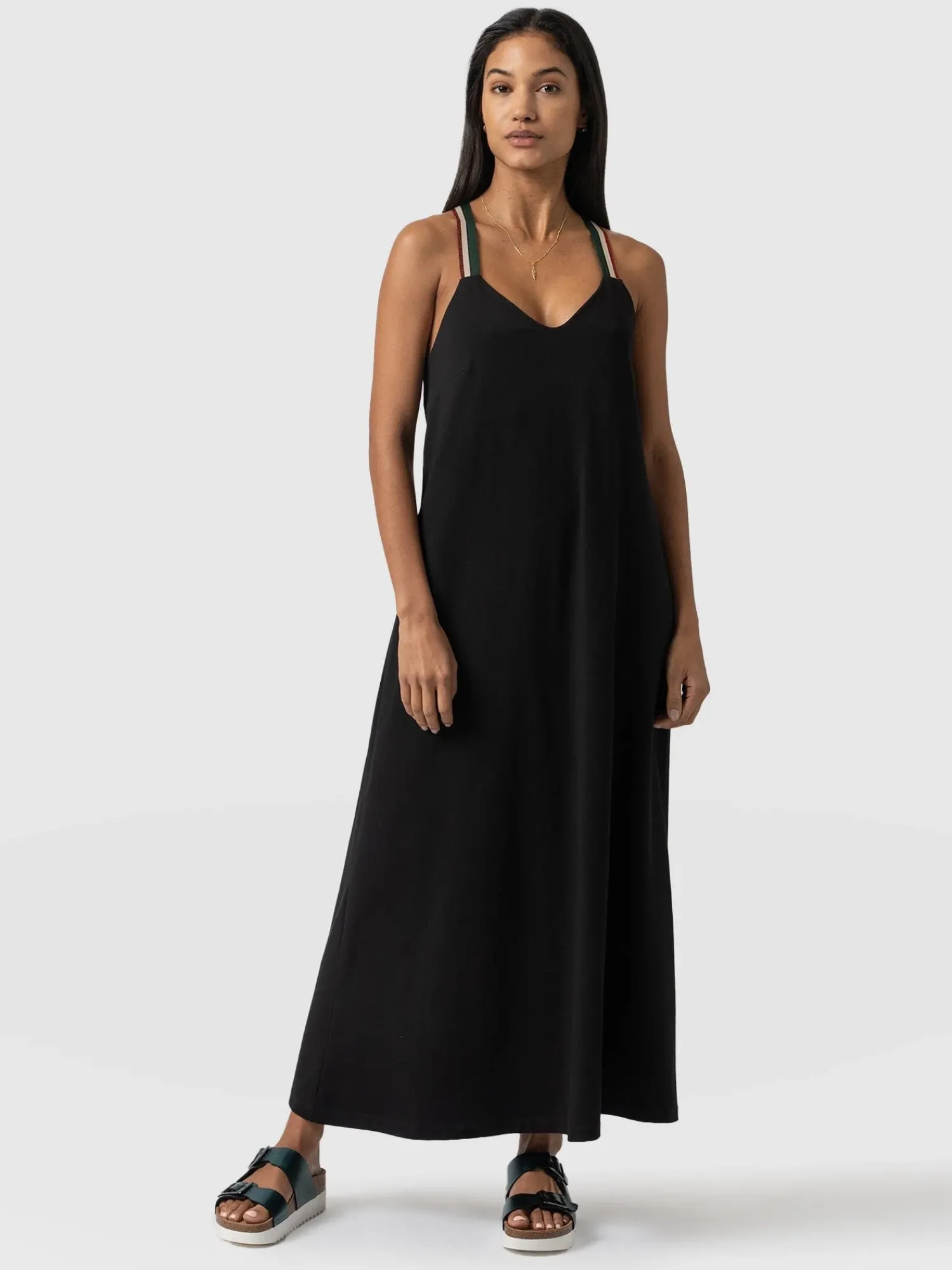 New Saint and Sofia Sunset Dress Black - Red Lurex