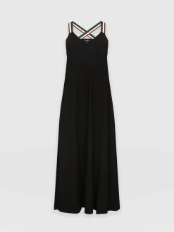 New Saint and Sofia Sunset Dress Black - Red Lurex