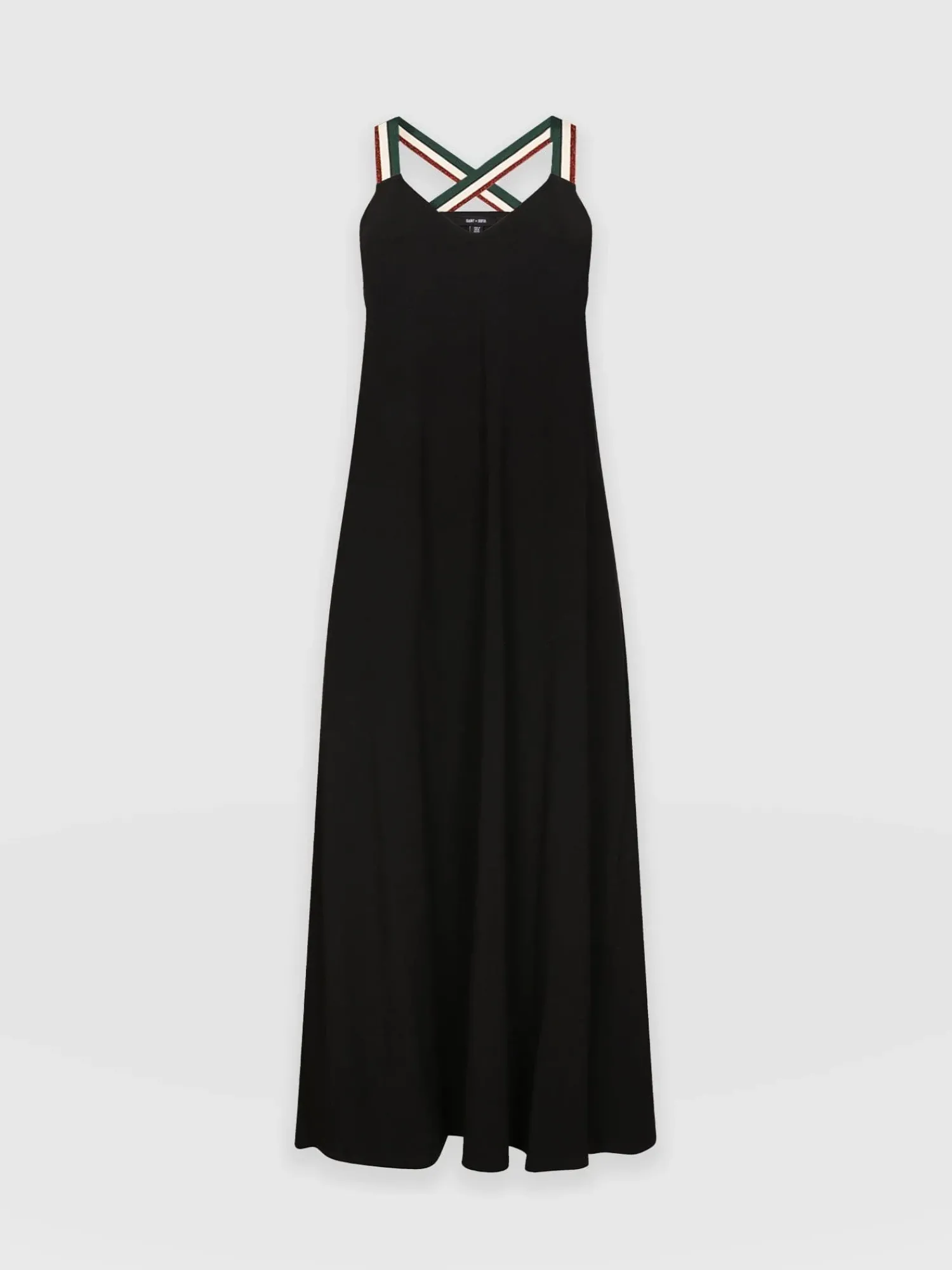 New Saint and Sofia Sunset Dress Black - Red Lurex
