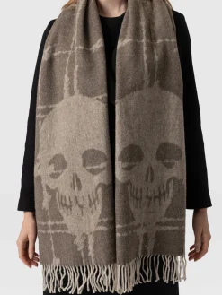 Clearance Saint and Sofia Sutton Skull Scarf - Beige