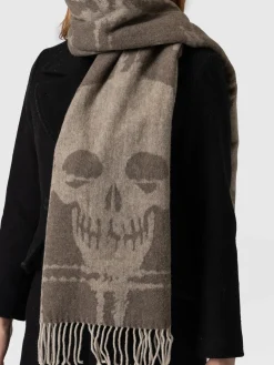 Clearance Saint and Sofia Sutton Skull Scarf - Beige