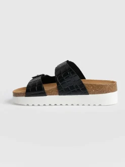 Best Saint and Sofia Sutton Slide - Black Croc Studded