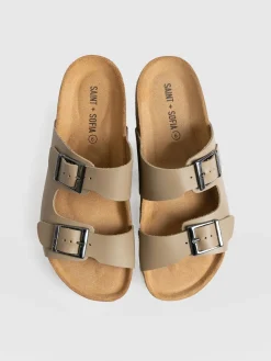 Discount Saint and Sofia Sutton Slide - Taupe