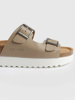 Discount Saint and Sofia Sutton Slide - Taupe