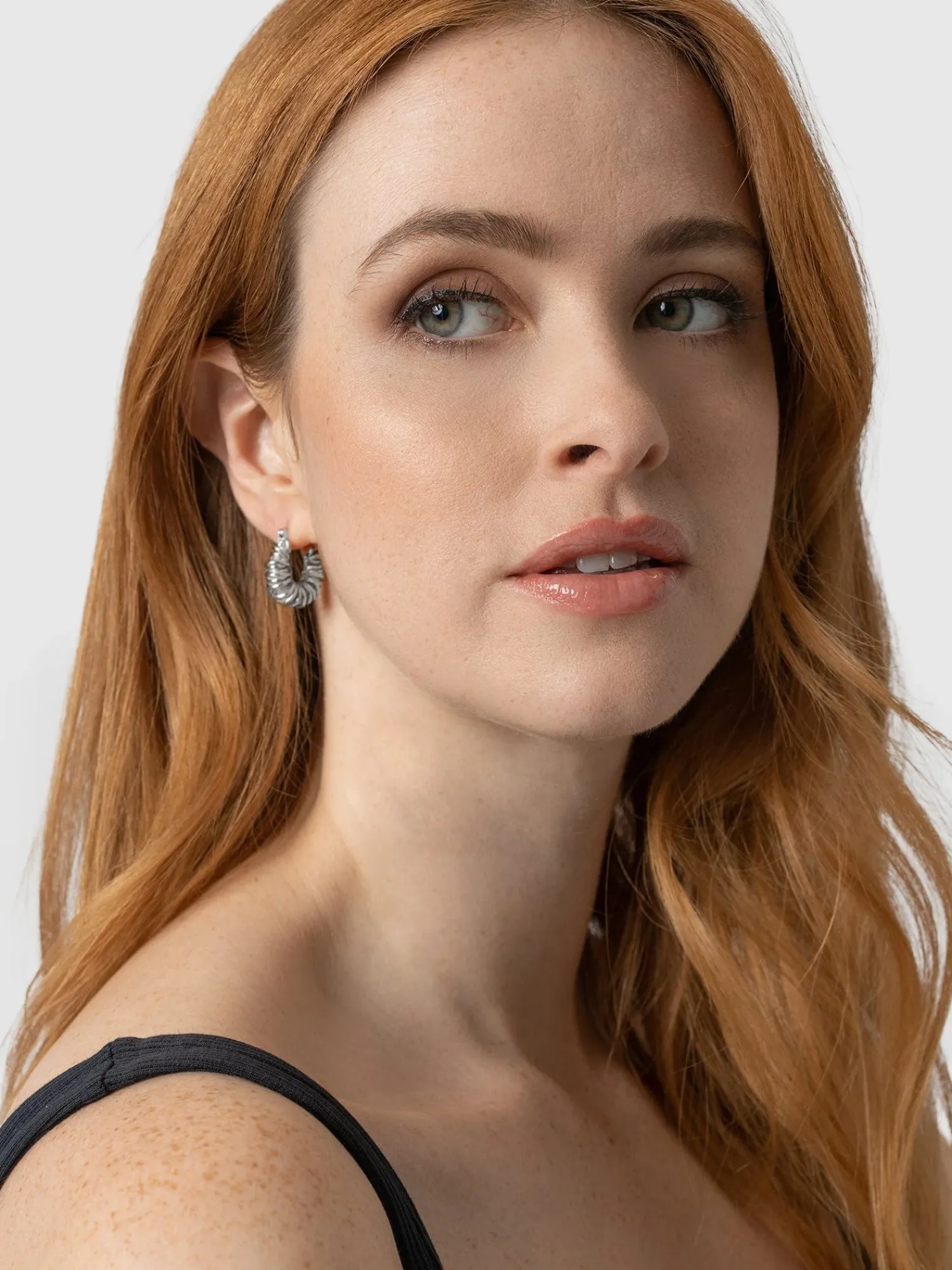Clearance Saint and Sofia Swirl Hoop Earrings - Silver