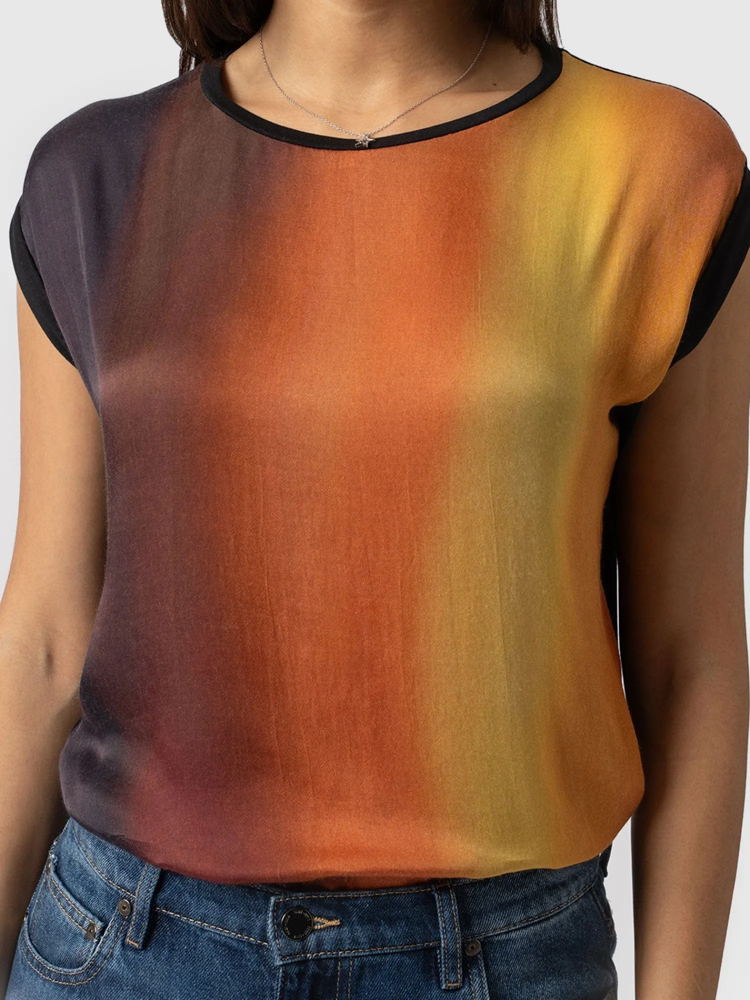 Best Saint and Sofia Turn Up Contrast Tee - Amber Gradient