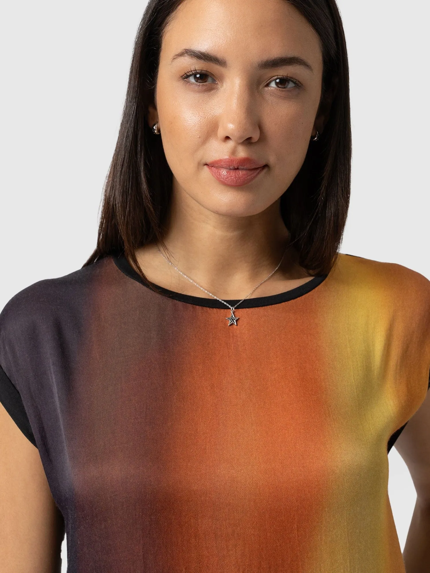 Best Saint and Sofia Turn Up Contrast Tee - Amber Gradient