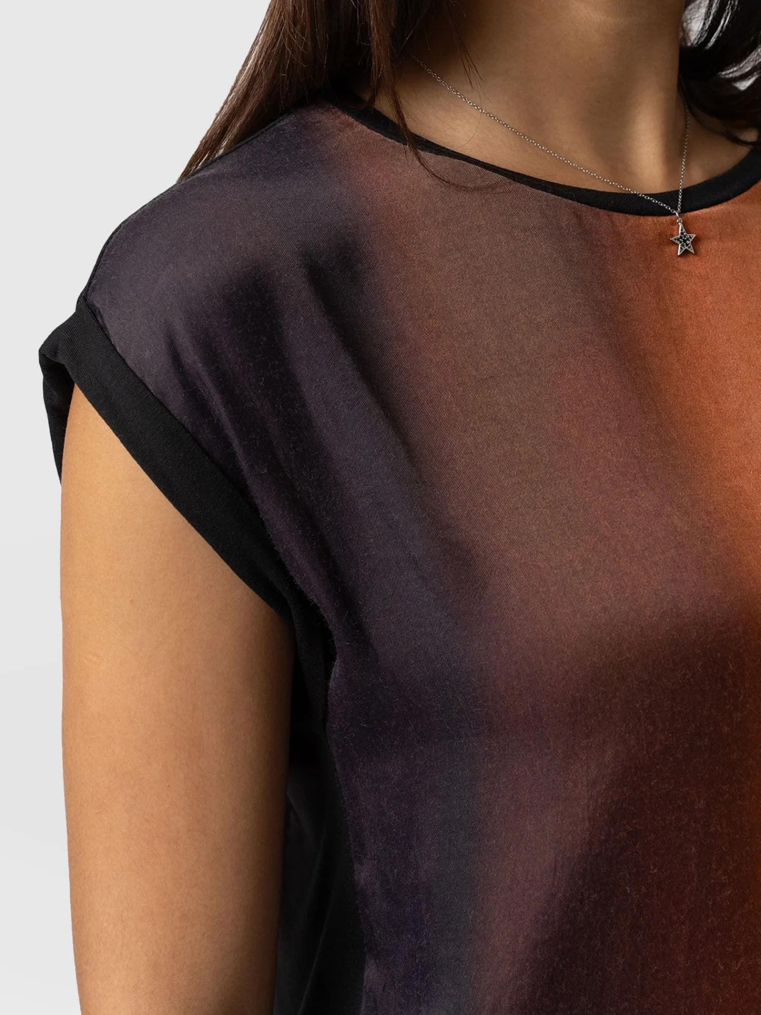 Best Saint and Sofia Turn Up Contrast Tee - Amber Gradient