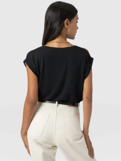 New Saint and Sofia Turn Up Contrast Tee - Yellow Gradient