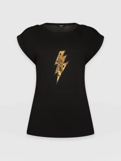 Fashion Saint and Sofia Turn Up Tee - Black Rock N Roll