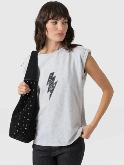 Hot Saint and Sofia Turn Up Tee - Grey Rock N Roll