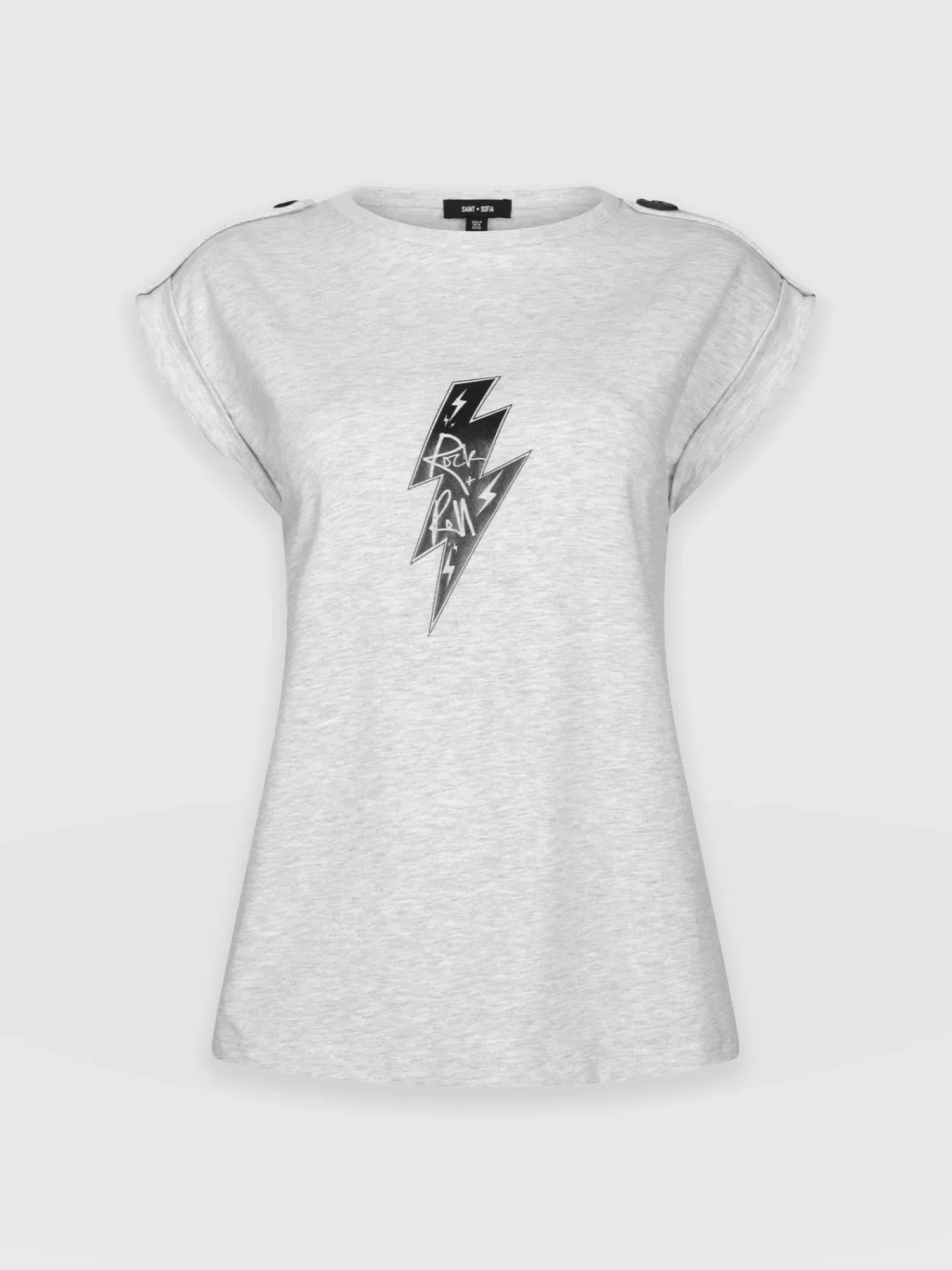 Hot Saint and Sofia Turn Up Tee - Grey Rock N Roll