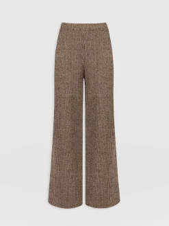 Fashion Saint and Sofia Victory Rib Wide Leg Pant - Beige