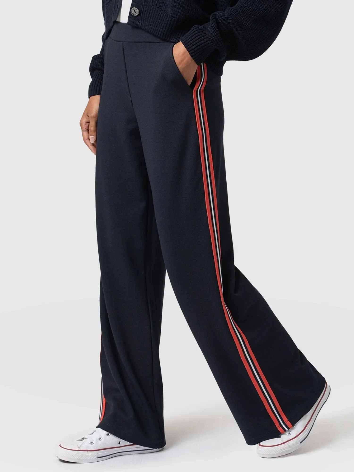 New Saint and Sofia Victory Straight Leg Pant - Navy/Red Stripe