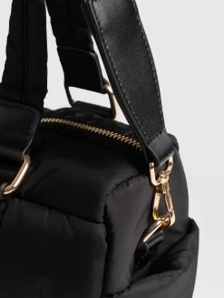 Discount Saint and Sofia Woven Duffle Bag - Black/Grey