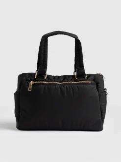 Discount Saint and Sofia Woven Duffle Bag - Black/Grey